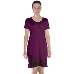 Abstract Purple Pattern Short Sleeve Nightdress by Simbadda