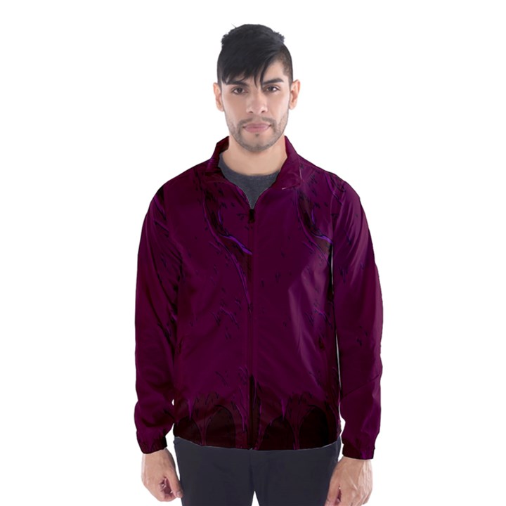 Abstract Purple Pattern Wind Breaker (Men)