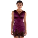 Abstract Purple Pattern Wrap Front Bodycon Dress View1