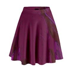 Abstract Purple Pattern High Waist Skirt by Simbadda