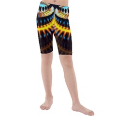 Abstract Led Lights Kids  Mid Length Swim Shorts by Simbadda