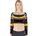 Abstract Led Lights Long Sleeve Crop Top View1