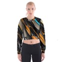 Abstract 3d Women s Cropped Sweatshirt View1