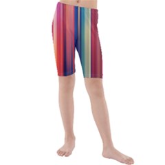 Texture Lines Vertical Lines Kids  Mid Length Swim Shorts by Simbadda