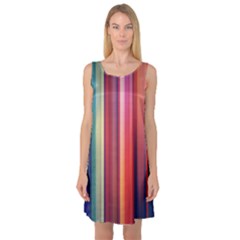 Texture Lines Vertical Lines Sleeveless Satin Nightdress by Simbadda