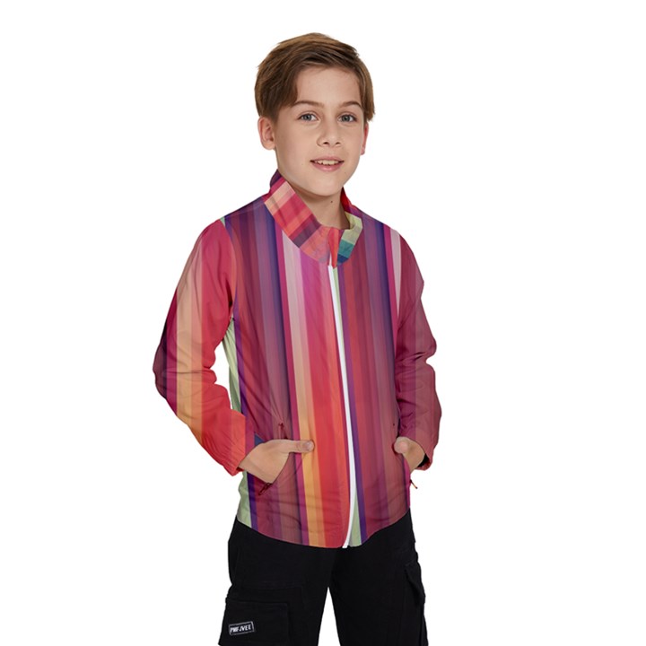 Texture Lines Vertical Lines Wind Breaker (Kids)