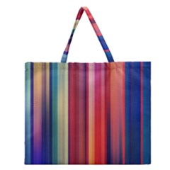 Texture Lines Vertical Lines Zipper Large Tote Bag