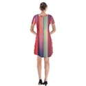 Texture Lines Vertical Lines Short Sleeve V-neck Flare Dress View2