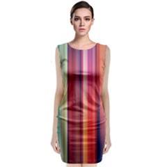 Texture Lines Vertical Lines Classic Sleeveless Midi Dress by Simbadda