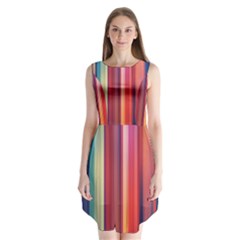 Texture Lines Vertical Lines Sleeveless Chiffon Dress  