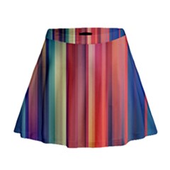 Texture Lines Vertical Lines Mini Flare Skirt