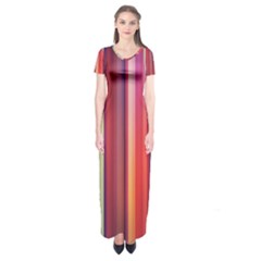 Texture Lines Vertical Lines Short Sleeve Maxi Dress by Simbadda