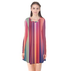 Texture Lines Vertical Lines Flare Dress