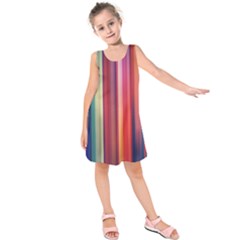 Texture Lines Vertical Lines Kids  Sleeveless Dress