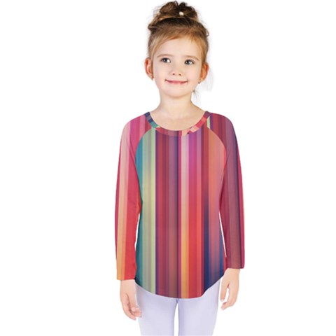 Texture Lines Vertical Lines Kids  Long Sleeve Tee by Simbadda