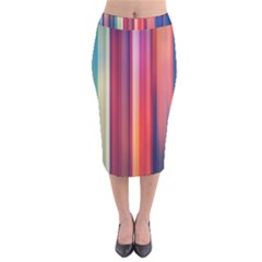 Texture Lines Vertical Lines Velvet Midi Pencil Skirt