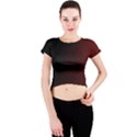 Abstract Dark Simple Red Crew Neck Crop Top View1