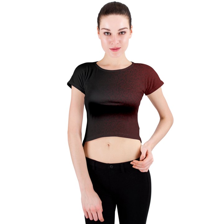 Abstract Dark Simple Red Crew Neck Crop Top