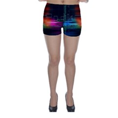 Abstract Binary Skinny Shorts by Simbadda