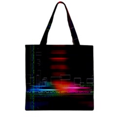 Abstract Binary Zipper Grocery Tote Bag by Simbadda