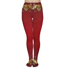 3d Red Abstract Pattern Women s Tights