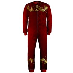 3d Red Abstract Pattern Onepiece Jumpsuit (men)  by Simbadda