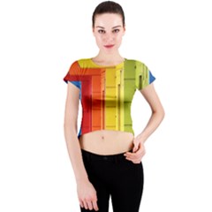 Abstract Minimalism Architecture Crew Neck Crop Top by Simbadda