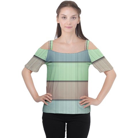 Lines Stripes Texture Colorful Women s Cutout Shoulder Tee by Simbadda