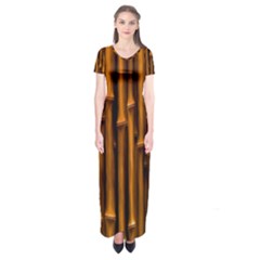 Abstract Bamboo Short Sleeve Maxi Dress by Simbadda