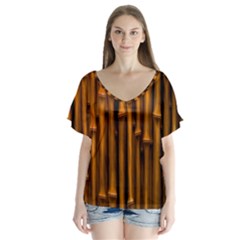 Abstract Bamboo Flutter Sleeve Top by Simbadda