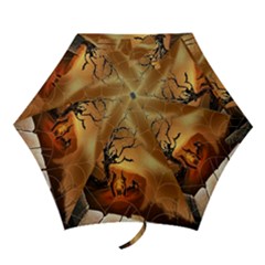 Digital Art Nature Spider Witch Spiderwebs Bricks Window Trees Fire Boiler Cliff Rock Mini Folding Umbrellas by Simbadda