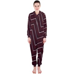 Lines Pattern Square Blocky Hooded Jumpsuit (ladies)  by Simbadda