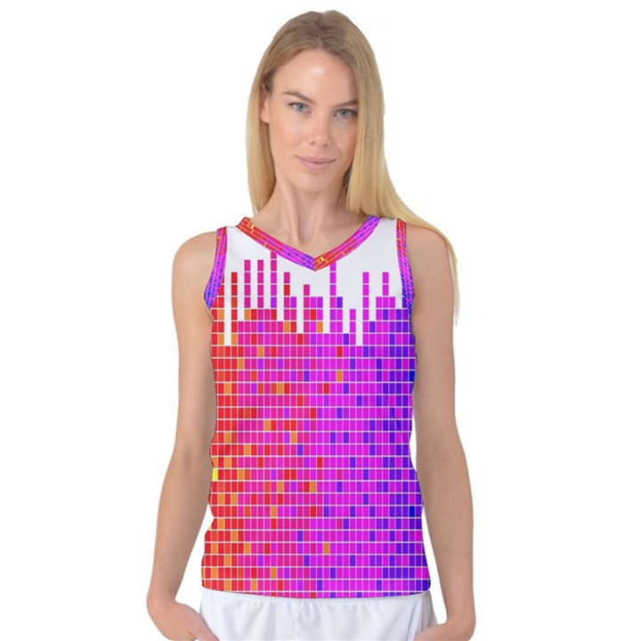 Square Spectrum Abstract Women s Basketball Tank Top