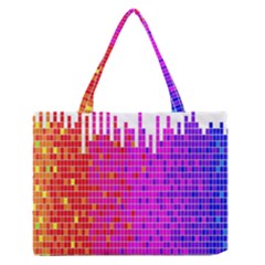 Square Spectrum Abstract Medium Zipper Tote Bag by Simbadda