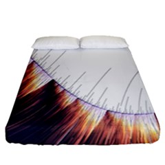 Abstract Lines Fitted Sheet (queen Size) by Simbadda