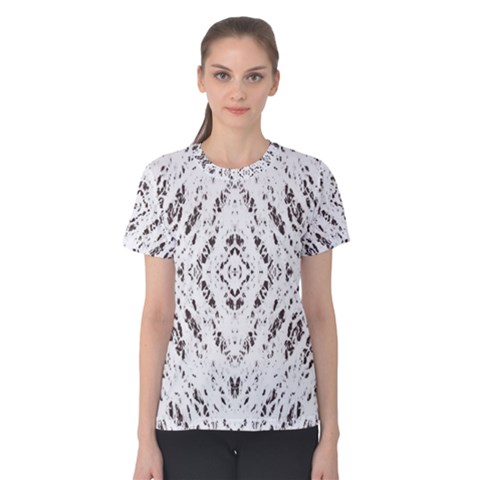 Pattern Monochrome Terrazzo Women s Cotton Tee by Simbadda