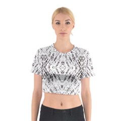 Pattern Monochrome Terrazzo Cotton Crop Top by Simbadda