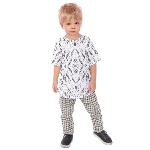 Pattern Monochrome Terrazzo Kids  Raglan Tee by Simbadda