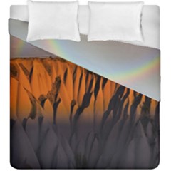 Rainbows Landscape Nature Duvet Cover Double Side (king Size) by Simbadda