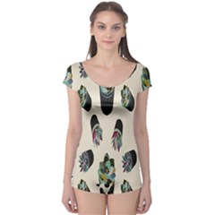 Succulent Plants Pattern Lights Boyleg Leotard  by Simbadda