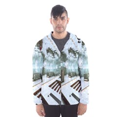 Digital Art Paint In Water Hooded Wind Breaker (men) by Simbadda