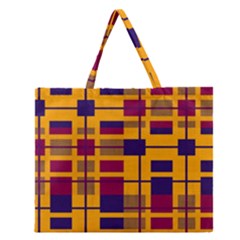 Pattern Zipper Large Tote Bag