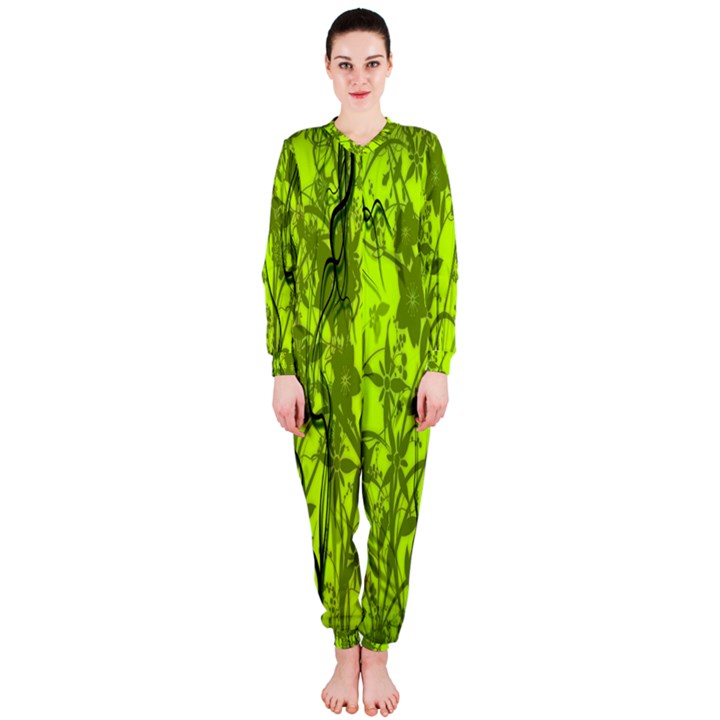 Concept Art Spider Digital Art Green OnePiece Jumpsuit (Ladies) 