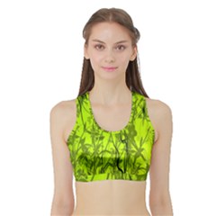 Concept Art Spider Digital Art Green Sports Bra With Border by Simbadda