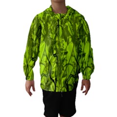 Concept Art Spider Digital Art Green Hooded Wind Breaker (kids)