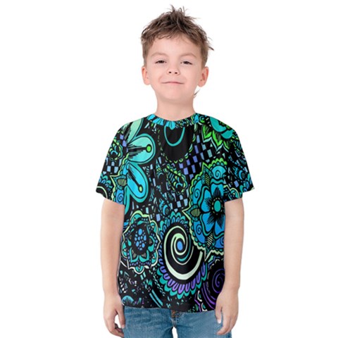 Sun Set Floral Kids  Cotton Tee by Simbadda