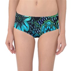 Sun Set Floral Mid-waist Bikini Bottoms by Simbadda