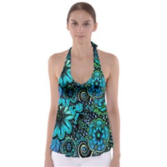 Sun Set Floral Babydoll Tankini Top by Simbadda