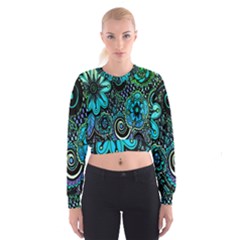 Sun Set Floral Women s Cropped Sweatshirt by Simbadda