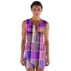 Plasma Gradient Gradation Wrap Front Bodycon Dress by Simbadda